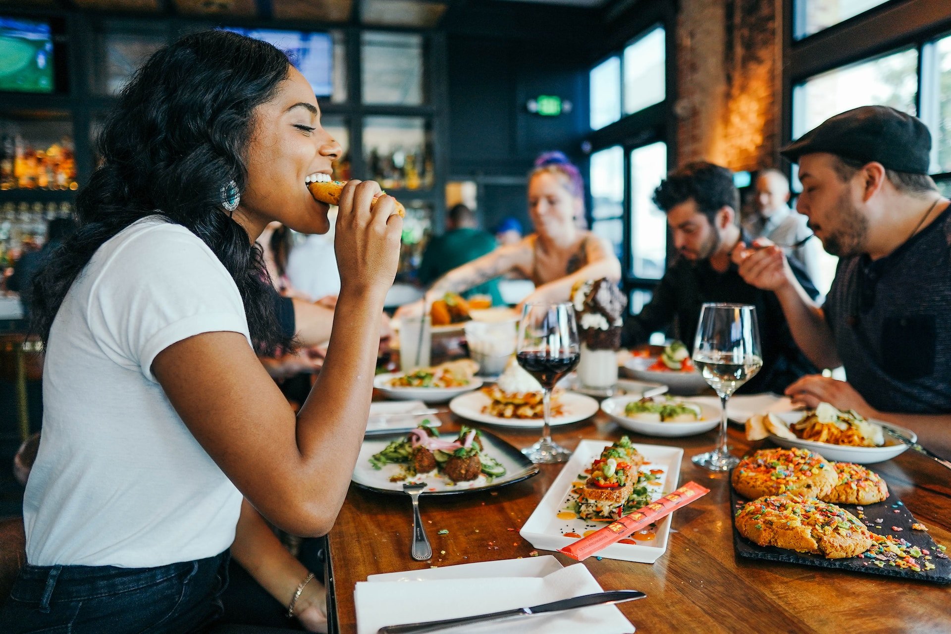 people eating at a table